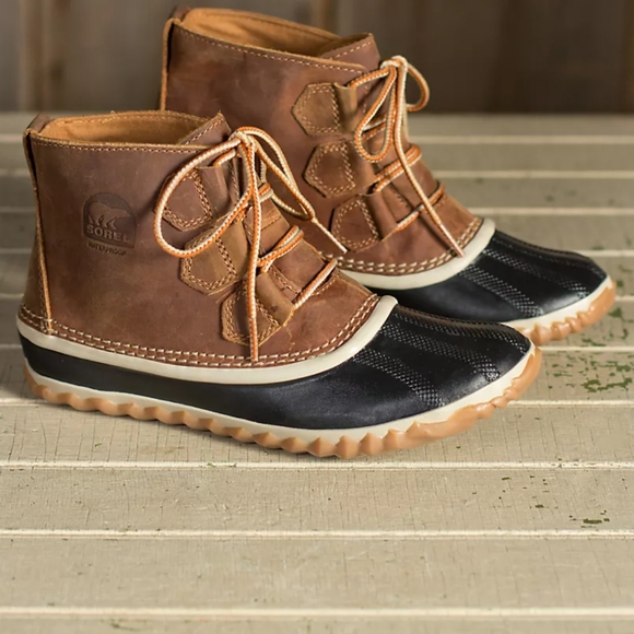 🥰 EUC Sorel Brand Out and About Ladies Leather Lace Up All Weather/Rainboot, 6 - Picture 2 of 16